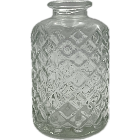 Vase med mønster 6 x 10 cm - klar