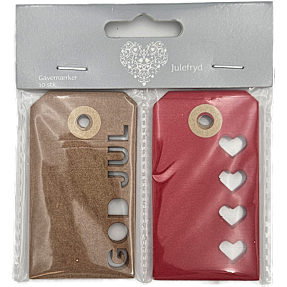 Manillamærker med udstandsning 10-pak - natur/rød