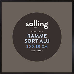 Sort ramme m. glas - 30x30 cm