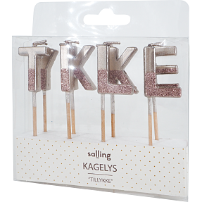 Salling kagelys med glimmer 8-pak - Rose gold