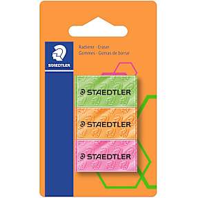 Staedtler viskelæder 3-pak - neonfarver