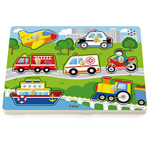 VIGA Transport træpuslespil - 7 brikker