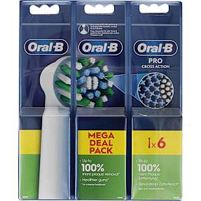 Oral-B CrossAction tandbørstehoveder 6-pak - hvid