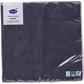Duni ensfarvede servietter 40x40 cm 12-pak - sort
