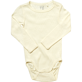 VRS baby body langærmet str. 56 - råhvid