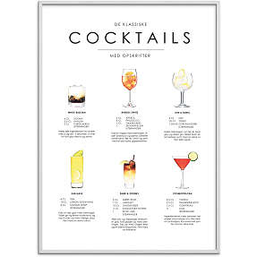 Cocktails opskrifter nr. 4 - 50x70 cm