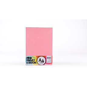 Farvet karton A4 10 ark - pink