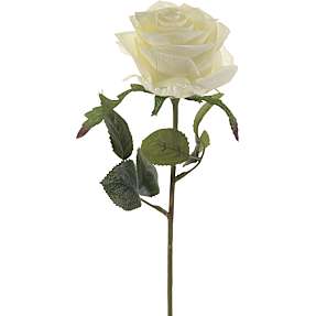 Kunstig blomsterstilk rose simone - hvid