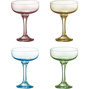 Aida farvede champagneglas (235ml) - flere varianter - assorteret