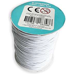 Elastiksnor til perler - hvid