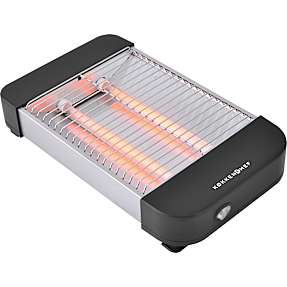 Køkkenchef flad brødrister - sort/stål