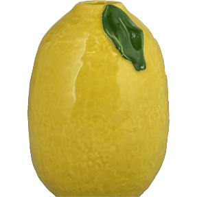 Keramik citronvase H: 12 cm - gul