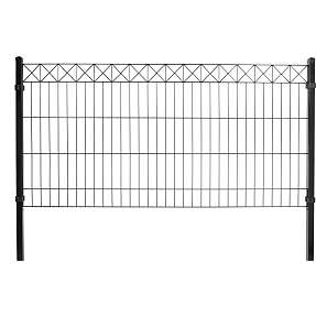 Panelhegn med deko "X", 780 x 2000 mm - sort