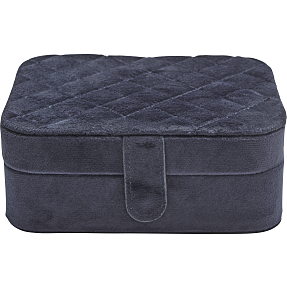 VRS smykkeskrin firkantet med 2 rum - mørkeblå