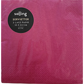 Salling ensfarvede servietter 33x33 cm 50-pak - cerise