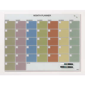 Naga magnetisk glastavle med månedsplan - pastelfarvet