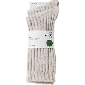 VRS dame 2-pak tyk strømpe str. 39/41 - beige