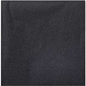 Windsor ensfarvede servietter 33x33 cm - sort