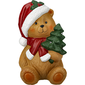 Julefryd julefigur bamse med LED lys H: 24,5 cm