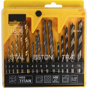 Millarco borsæt kombi - 16 dele