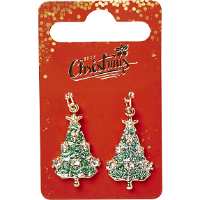 CBYH dame jule øreringe med juletræ - grøn