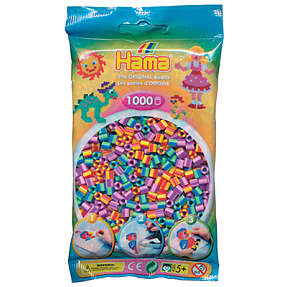 Hama midi perler 1000 stk. - stribet mix