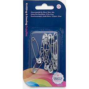 Sikkerhedsnåle 38 mm - silver