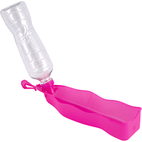 2-i-1 hundeskål 0,5 liter - pink