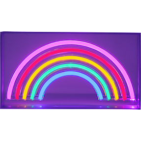 Regnbue neonskilt - multifarvet