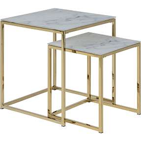 Alisma indskudsborde - hvid marmorlook