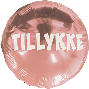 Salling folieballon "Tillykke" Ø: 44 cm - Rosegold