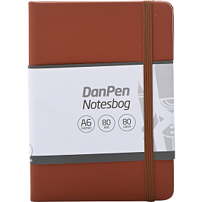 Danpen notesbog PU A6 - brun