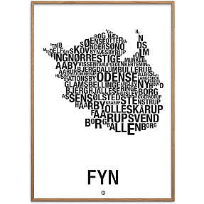 Fyn, byer - 50x70 cm