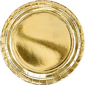 Paptallerkener Ø: 23 cm 6-pak - Guld