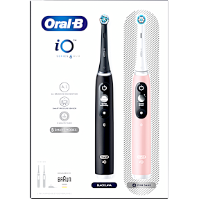 Oral-B iO6 Duo elektiske tandbørster - sort og rosa