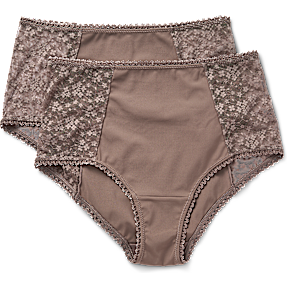 VRS dame 2-pak maxi trusser str. S - brun