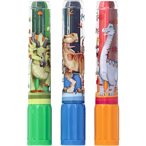 Dino World mini 3-farvet vokskridtsæt