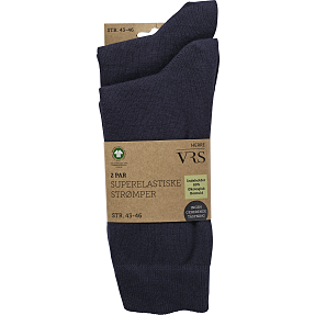 VRS herre 2-pak strømper str. 47/50 - mørkeblå