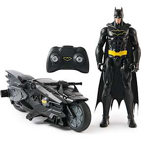 Batman figur med fjernstyret Batcycle