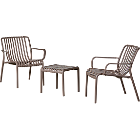 Messina havebord m. 2 stole - dusty brown