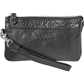 Dame skind clutch - sort