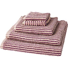 MAISON håndklæde 70x140 cm - strib blommefarvet og beige