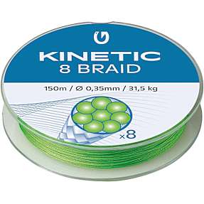Kinetic 8 Braid fiskeline 150 meter 0,26 mm - Fluo Green