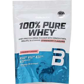 Proteinpulver m. jordbærsmag u. tilsat sukker