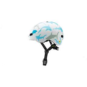 Nutcase cykelhjelm - hvid m. hajer