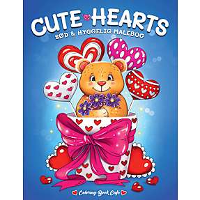 Cute Hearts malebog - Coloring Book Café