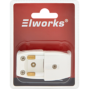 Elworks flade stikpropper 2 stk. - hvid