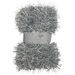 Julefryd lametta guirlande 80 mm x 5 meter - sølvfarvet