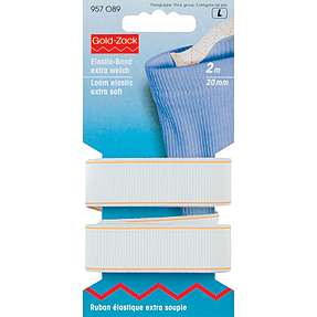 Linnings-elastik - ekstra blød 20mm - hvid