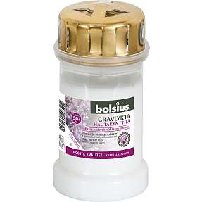 Havelys i plast med stormlåg 6,5x13 cm - hvid